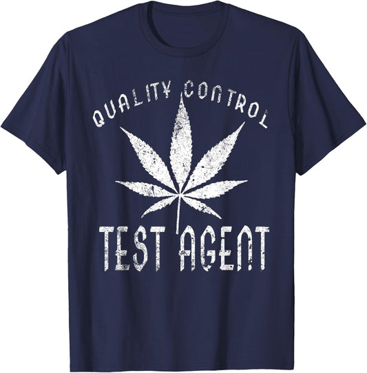 Funny Pot Leaf THC tester Agent Logo T-Shirt - T-Shirt | Navy