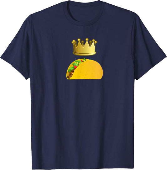 Taco King Funny Food T-Shirt - T-Shirt | Navy