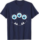 Three Eyed Monster Face Cute Halloween Fun Kids Adults T-Shirt - T-Shirt | Navy