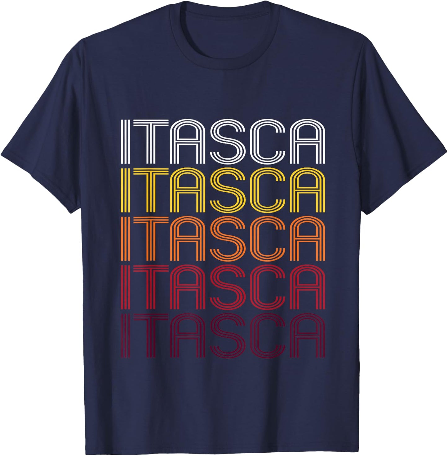 Itasca, IL | Vintage Style Illinois T-Shirt - T-Shirt | Navy
