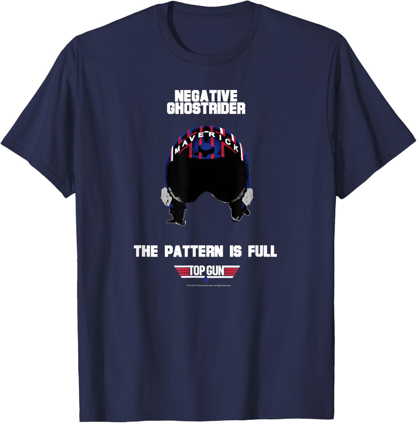 Top Gun Negative Ghostrider Helmet Action Movie T-Shirt - T-Shirt | Navy