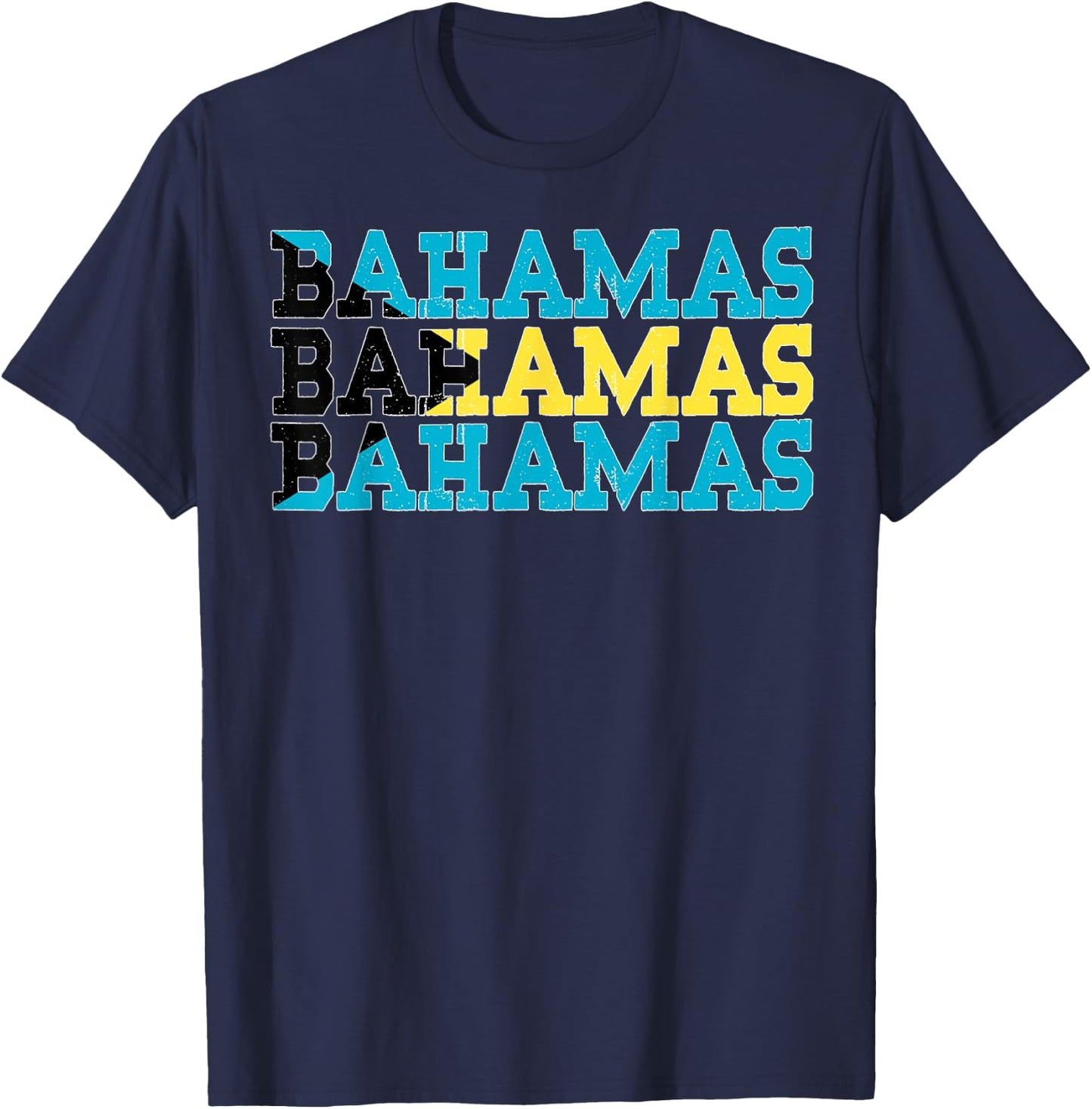 BAHAMAS | Bahamian Flag Sports Lovers T-Shirt - T-Shirt | Navy