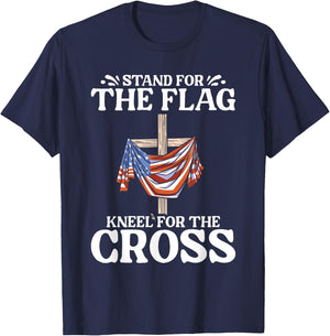 USA Flag Religious Quote 4th of July for Christian Faith T-Shirt - T-Shirt | Navy