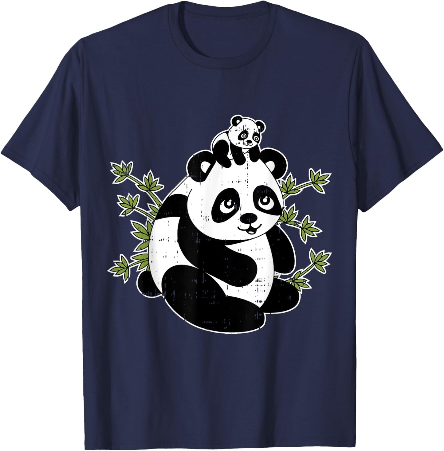 Papa Bear Panda Dad Baby Daddy Cute Fathers Day Gift T-Shirt - T-Shirt | Navy