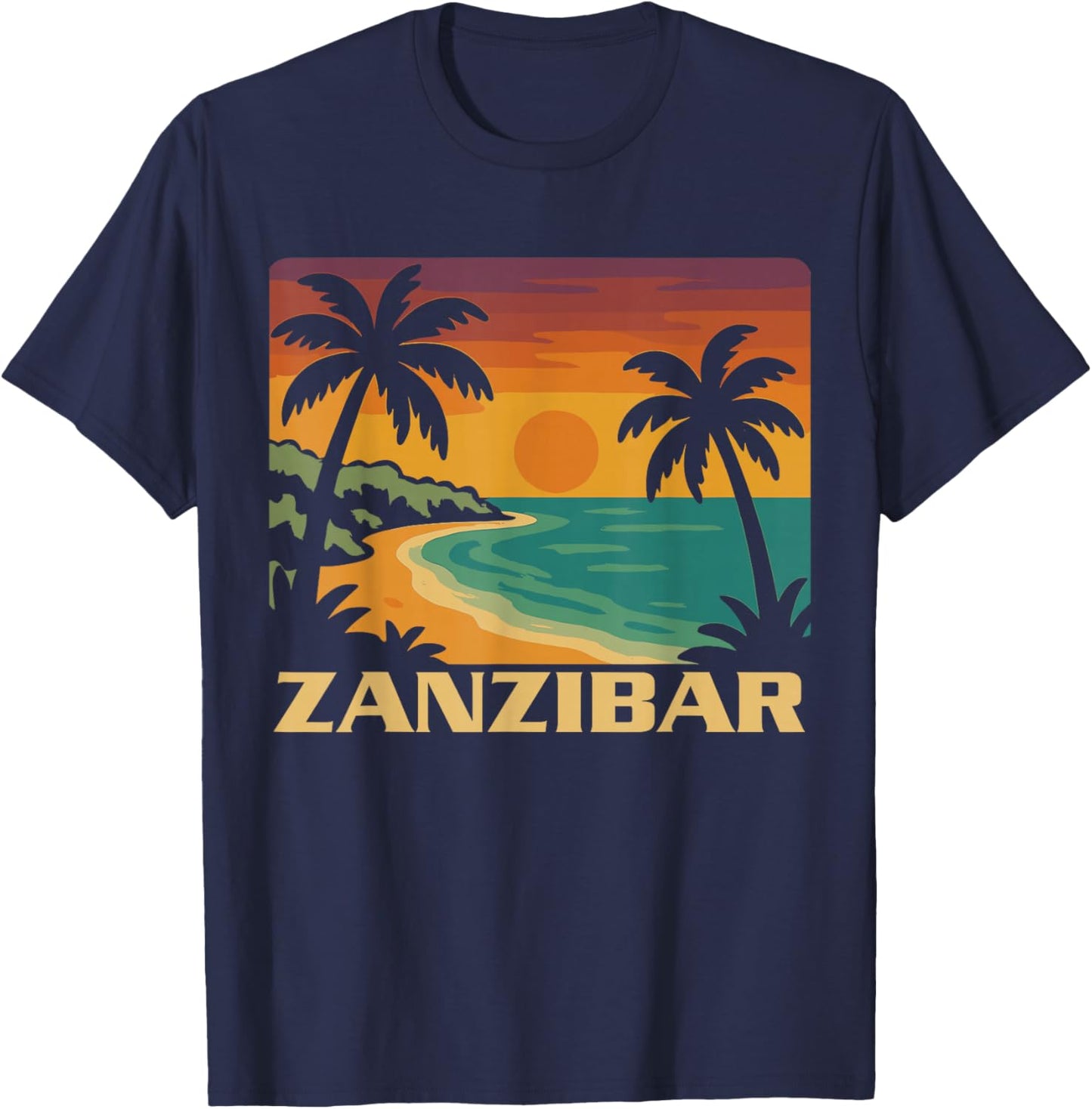 Zanzibar Tanzania, Zanzibar Beach, Zanzibar Travel, Zanzibar T-Shirt - T-Shirt | Navy