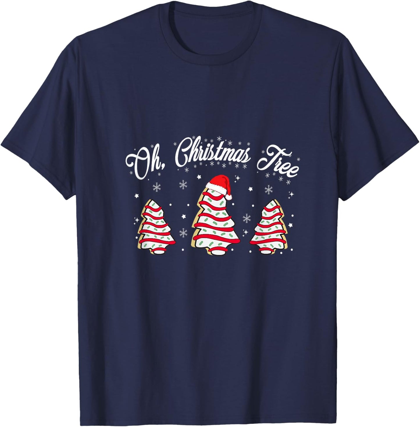Funny Oh Christmas Tree Cakes Debbie Becky Jen Cake Lovers T-Shirt - T-Shirt | Navy