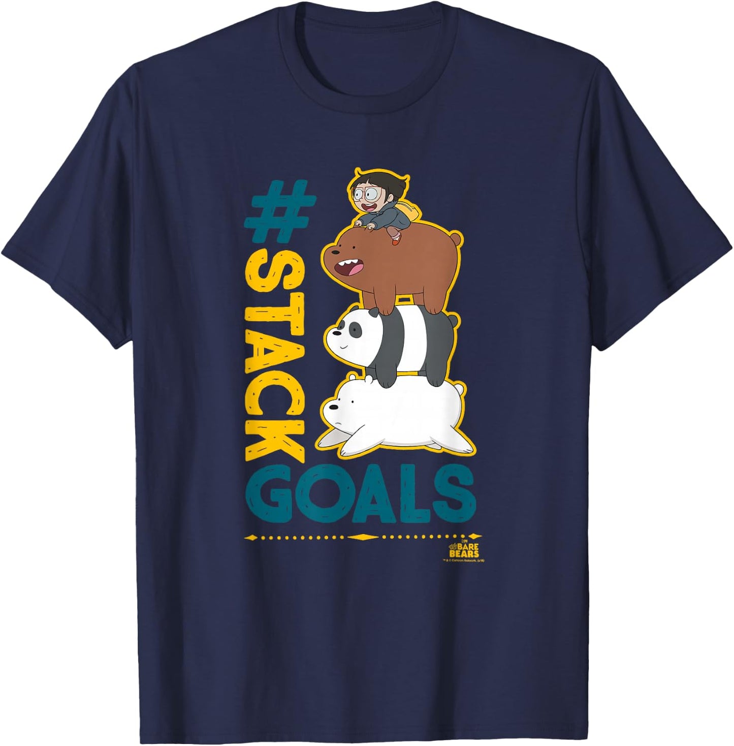 We Bare Bears #Stack Goals T-Shirt - T-Shirt | Navy