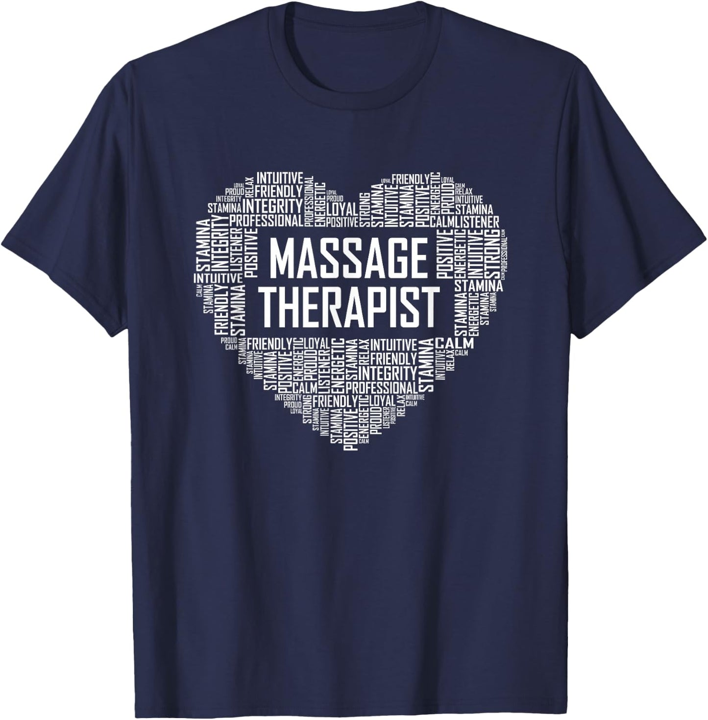 Massage Therapist Gifts Heart Therapy Chiropractor T-Shirt - T-Shirt | Navy