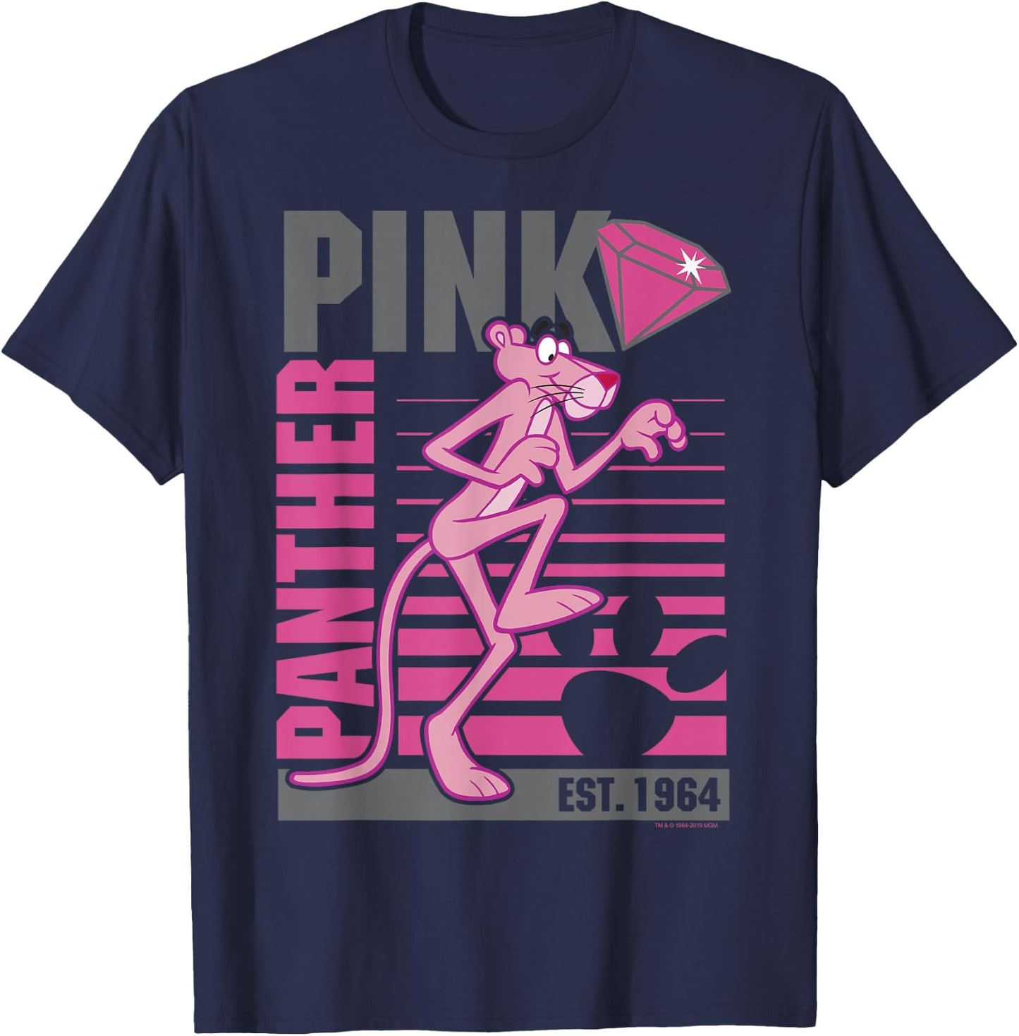 Pink Panther Lined Portrait T-Shirt - T-Shirt | Navy