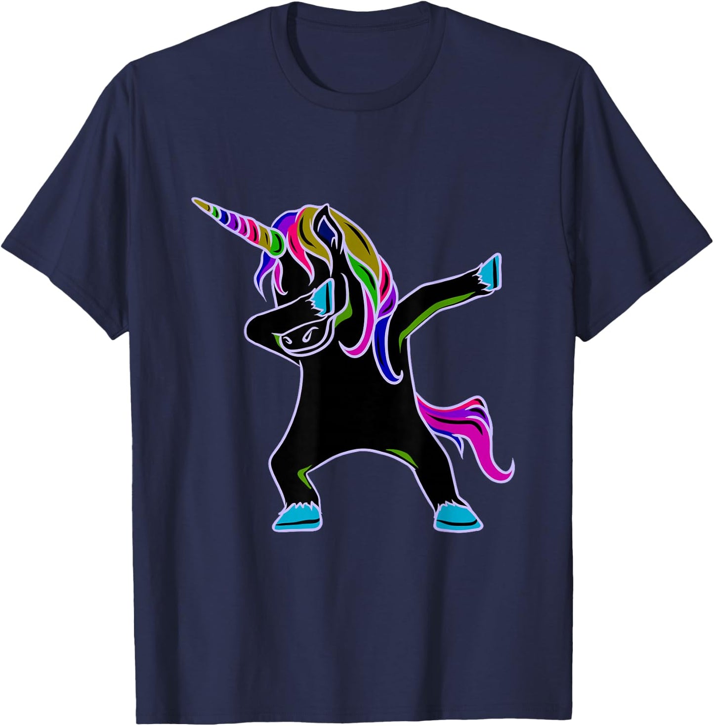 EDM Rave Shirt - Magical Dabbing Unicorn Festival T-Shirt - T-Shirt | Navy
