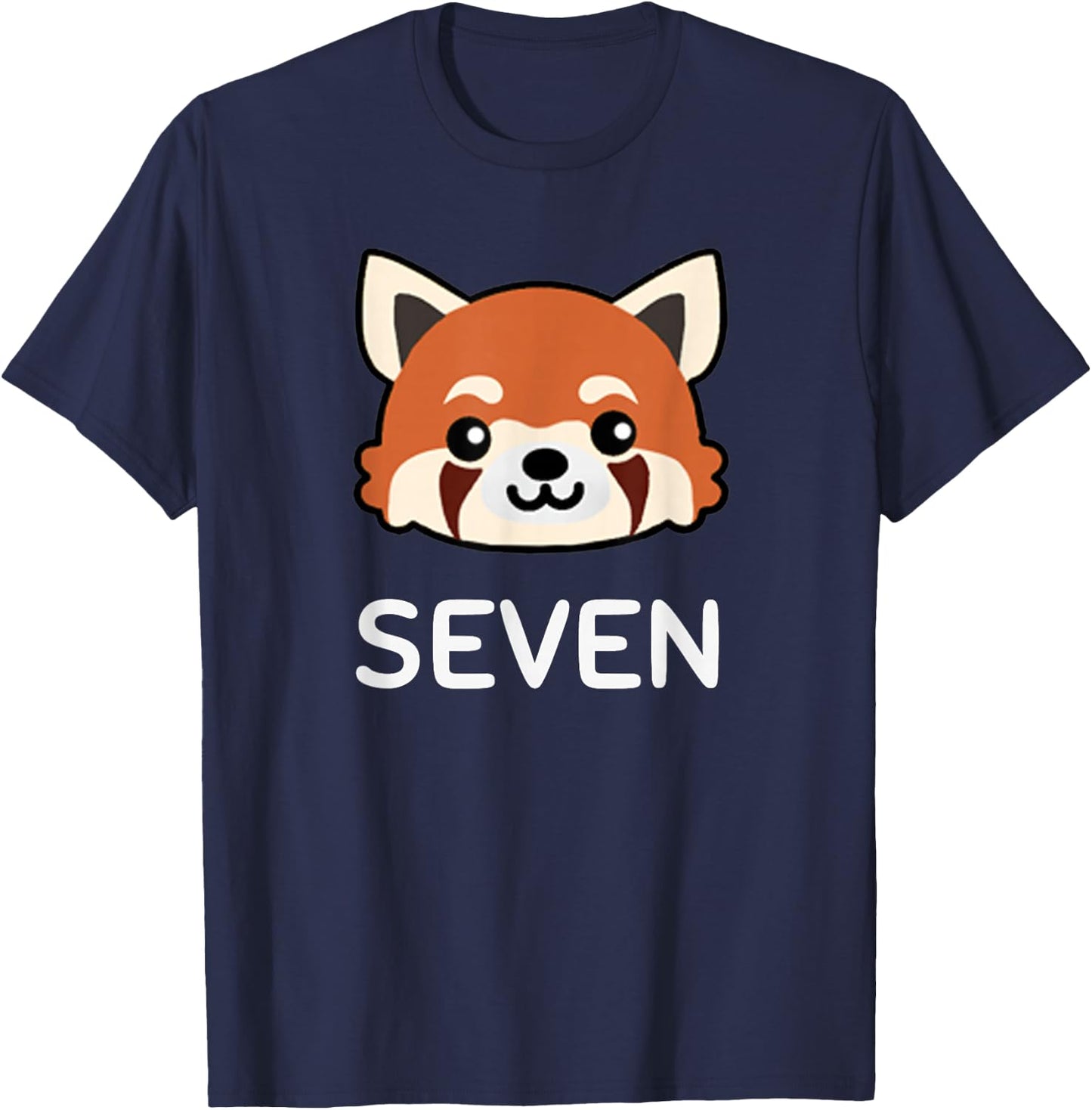 Red Panda Birthday , 7 Years Old Children's Birthday Gift T-Shirt - T-Shirt | Navy