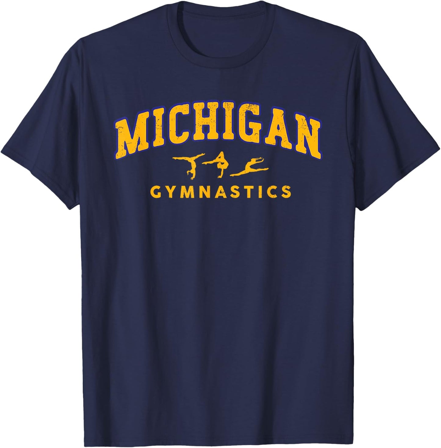 Michigan Gymnastics Gymnast Acrobatics Vintage T-Shirt - T-Shirt | Navy