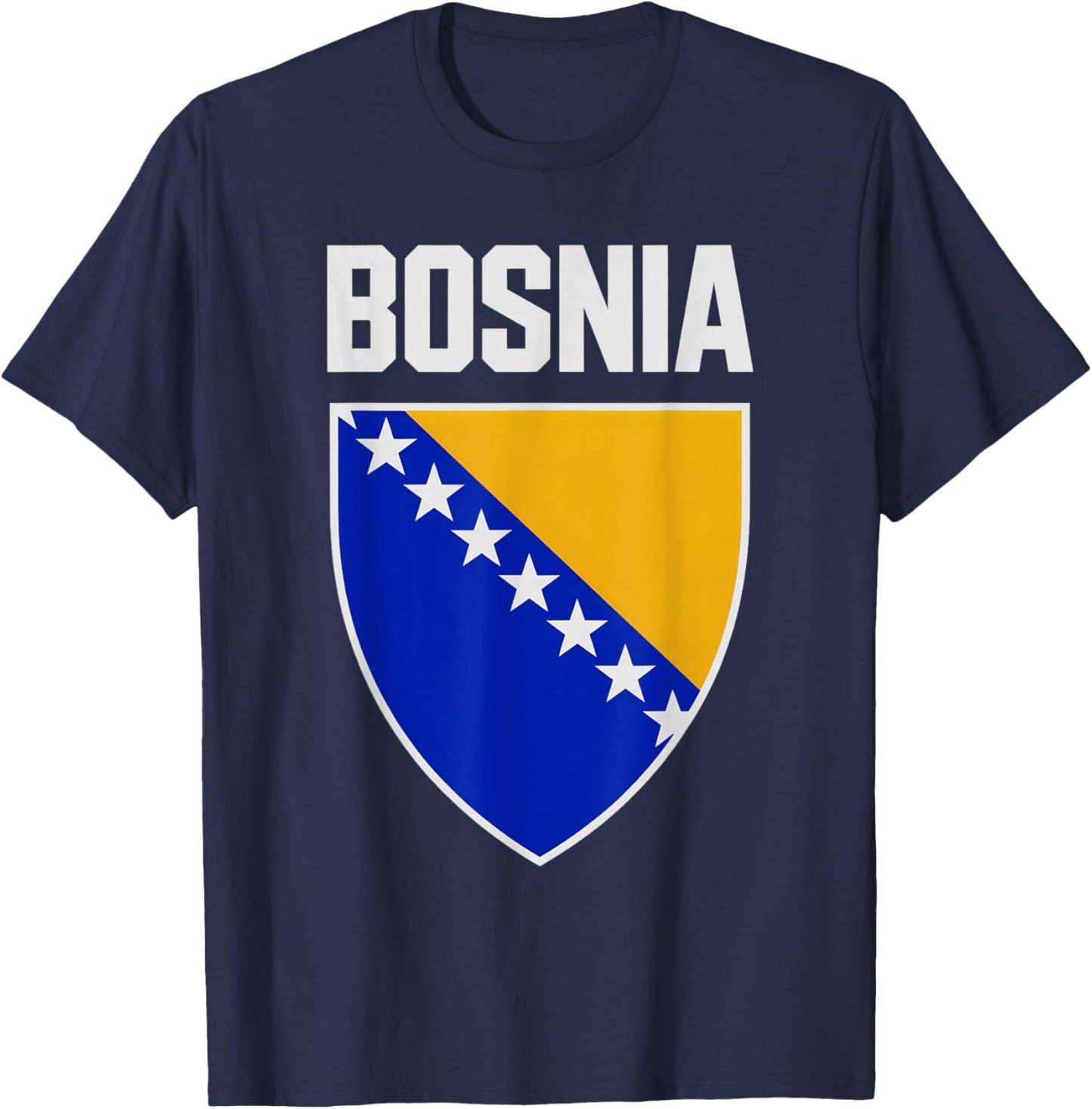 Vintage Bosnia Herzegovina Hajmo Bosno Country Pride Cheer T-Shirt - T-Shirt | Navy