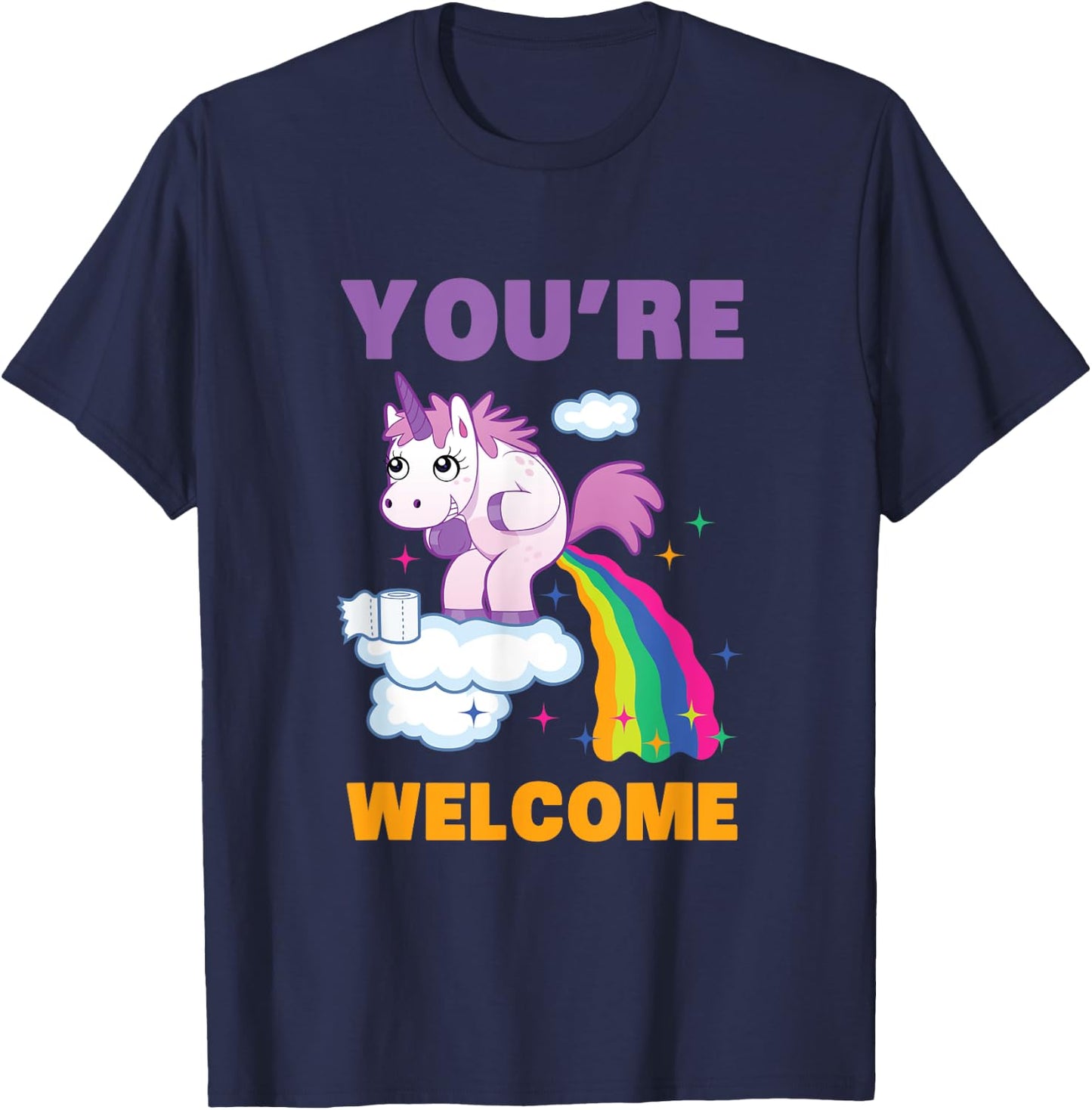 Fun Unicorn Rainbow Fart Poop Where Rainbows From Joke Gift T-Shirt - T-Shirt | Navy
