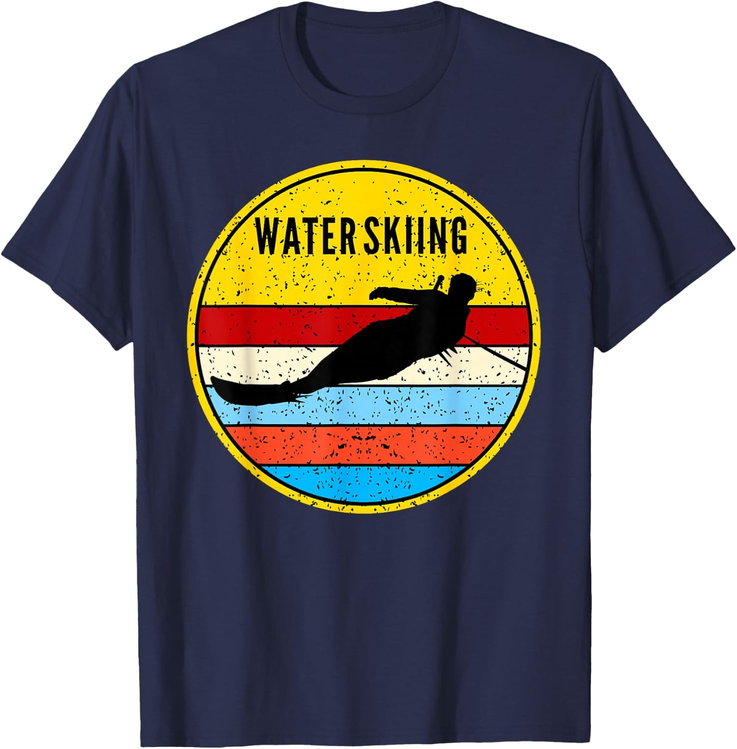 Water Skiing Retro Waterski Ski Water Sports T-Shirt - T-Shirt | Navy
