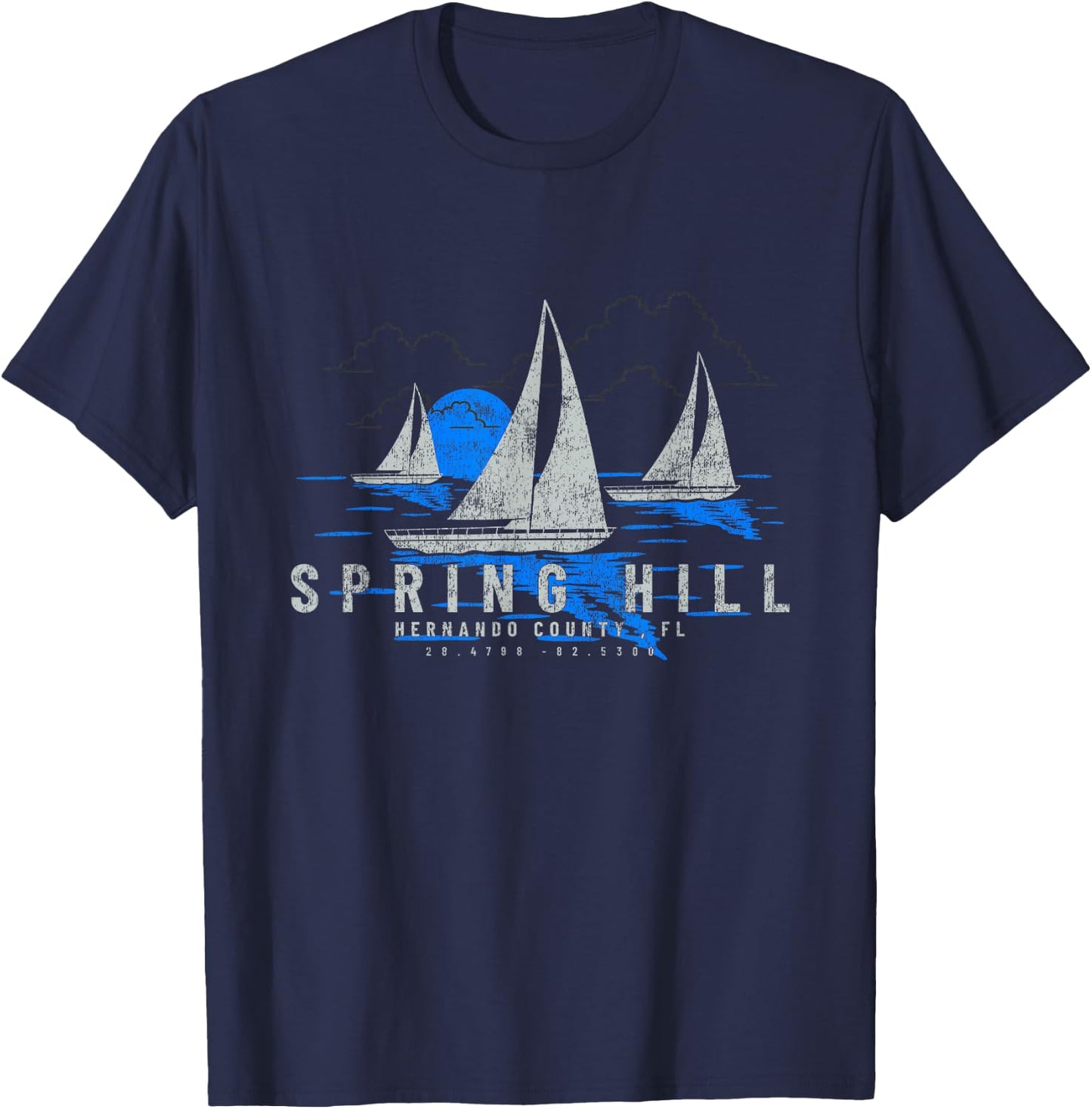 Spring Hill Florida Travel Yachting Souvenir Spring Hill T-Shirt - T-Shirt | Navy