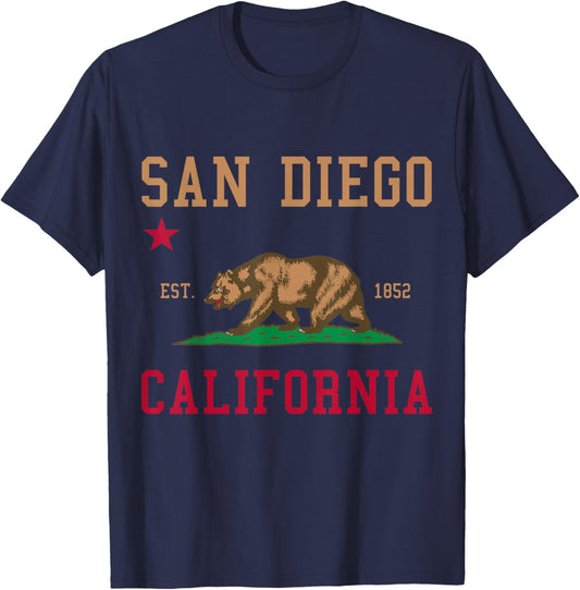 San Diego California Bear Pride Souvenir T-Shirt - T-Shirt | Navy