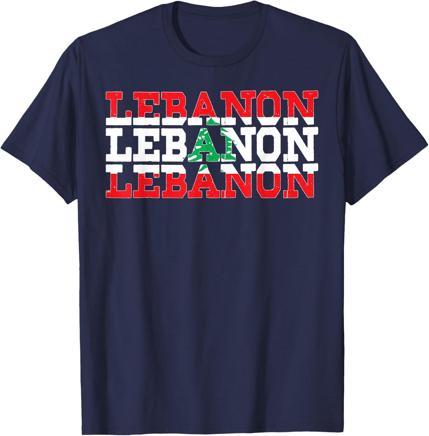 LEBANON | Lebanese Flag Sports Lovers T-Shirt - T-Shirt | Navy