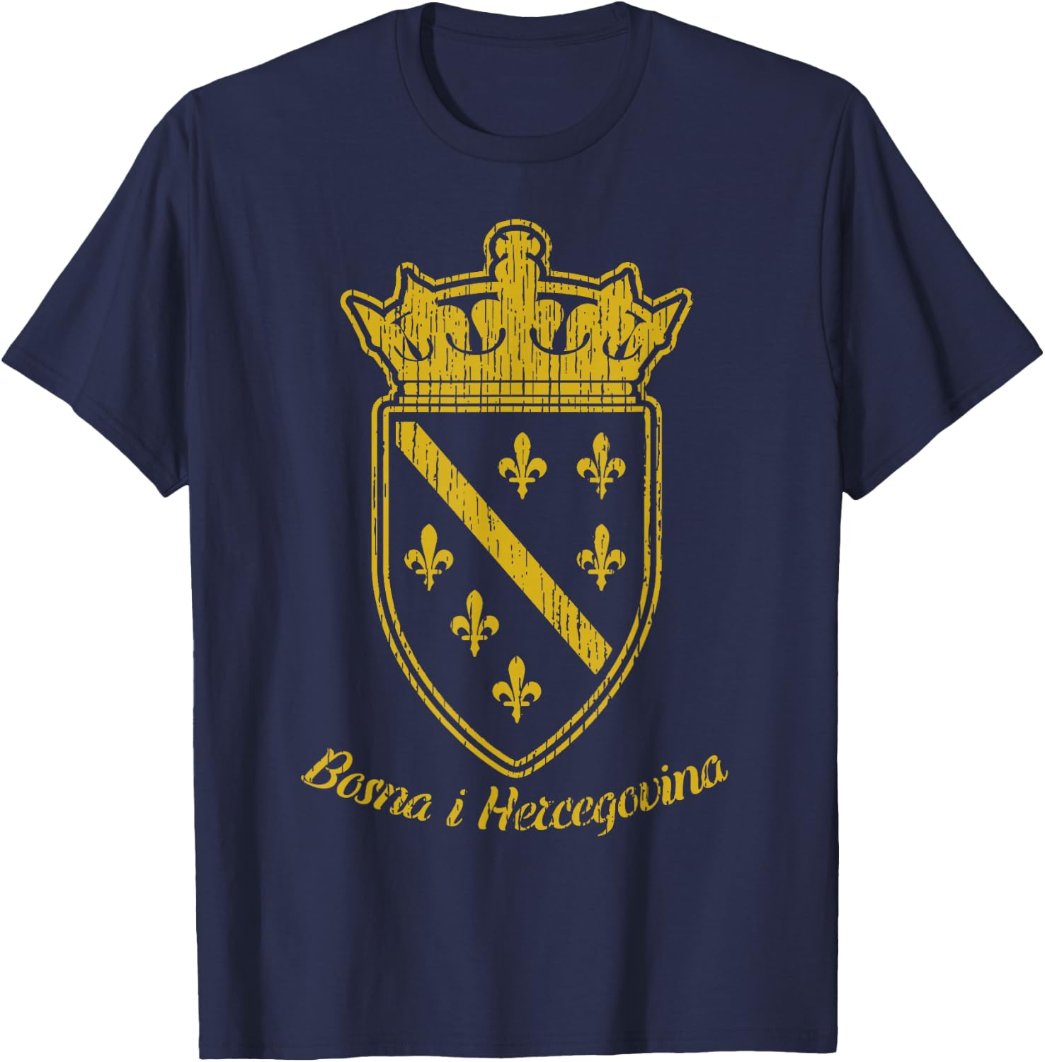 Bosnia Bosnian Flag Bosna i Hercegovina Balkan Fan T-Shirt - T-Shirt | Navy