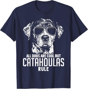 Dogs are Cool But Catahoula Curs Rule Funny T-Shirt - T-Shirt | Navy