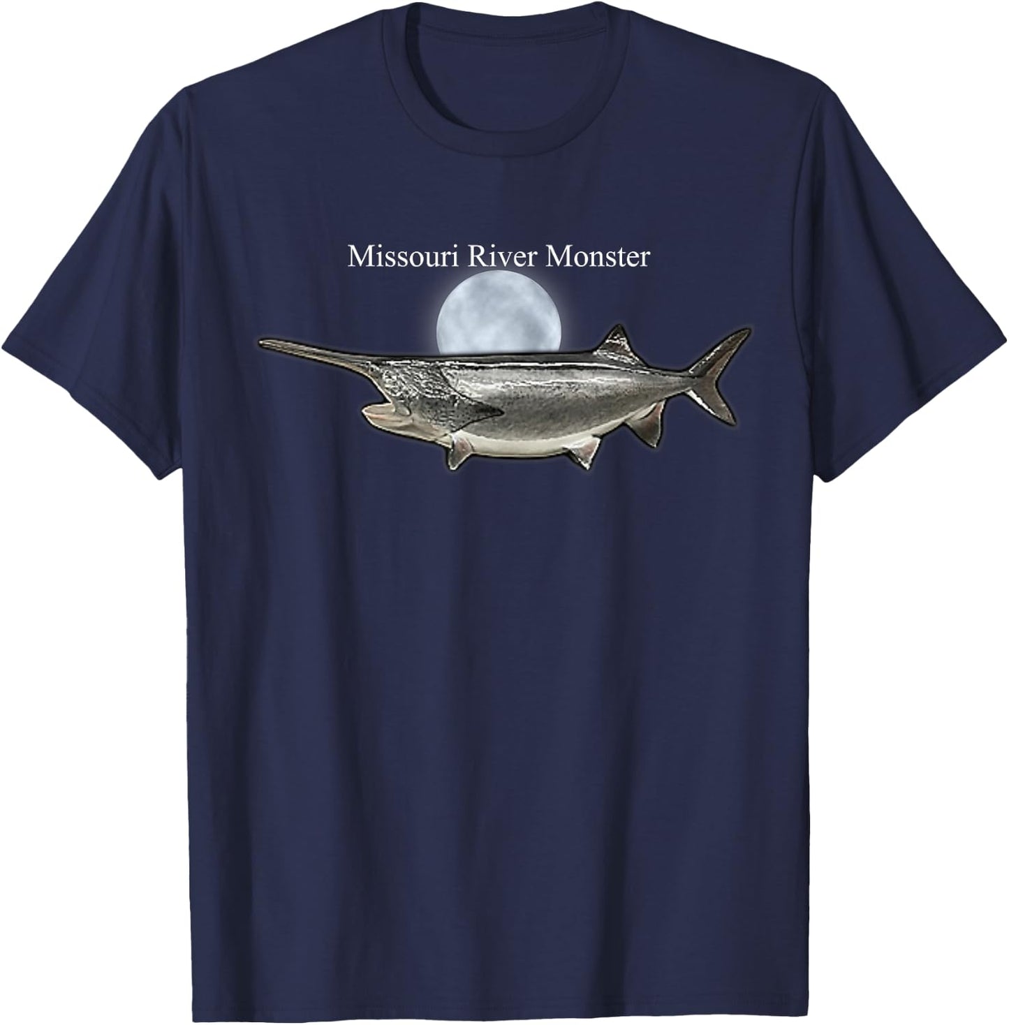 Paddlefish Missouri River Monster fishing T-Shirt - T-Shirt | Navy