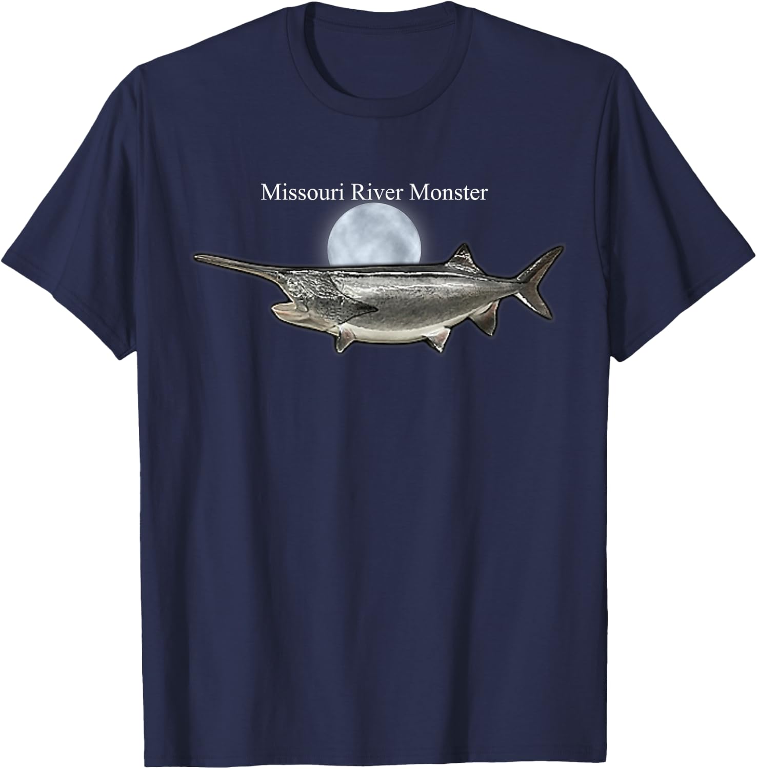 Paddlefish Missouri River Monster fishing T-Shirt - T-Shirt | Navy