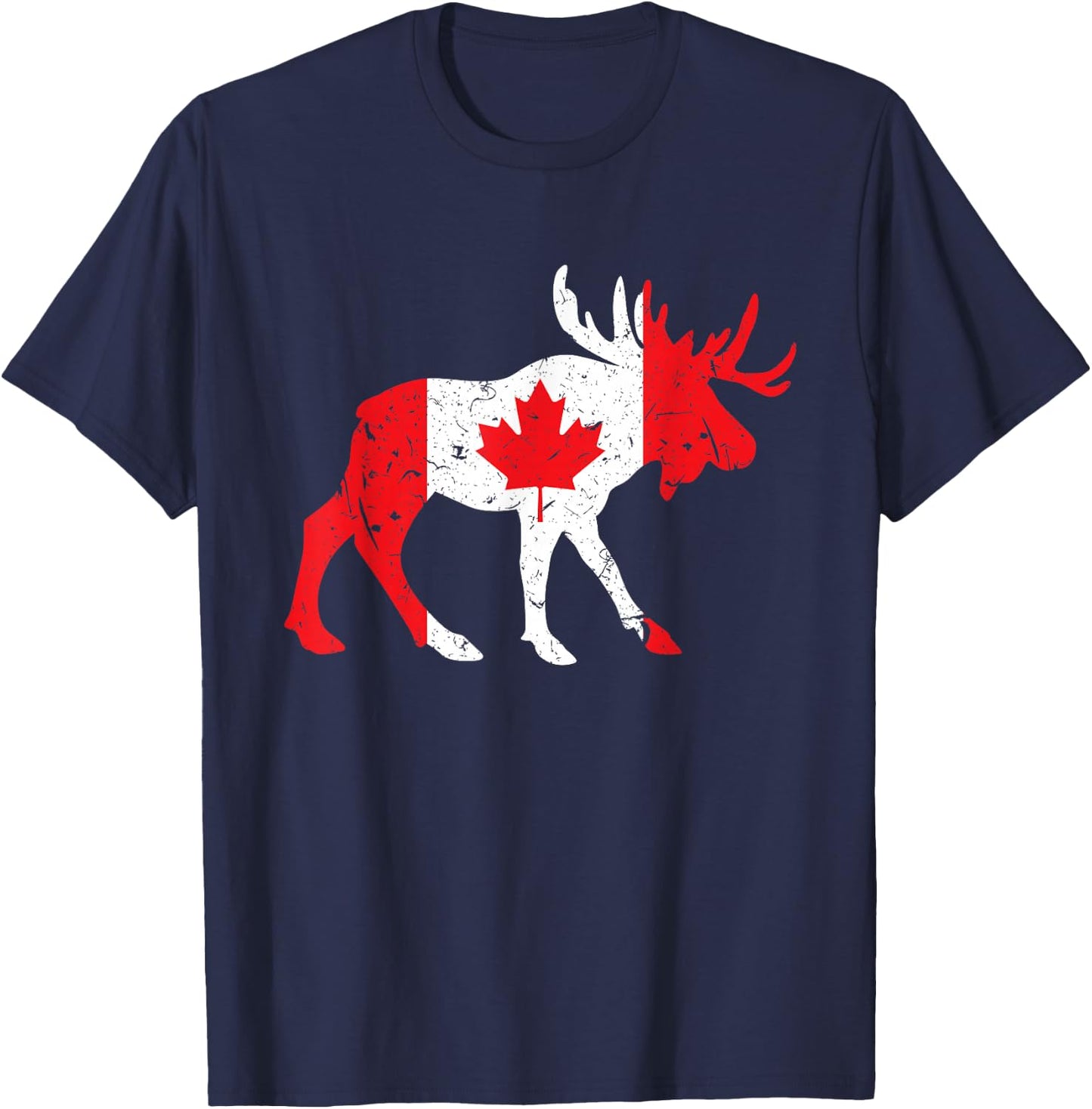 Maple Leaf Animal Canadian Flag Canada T-Shirt - T-Shirt | Navy
