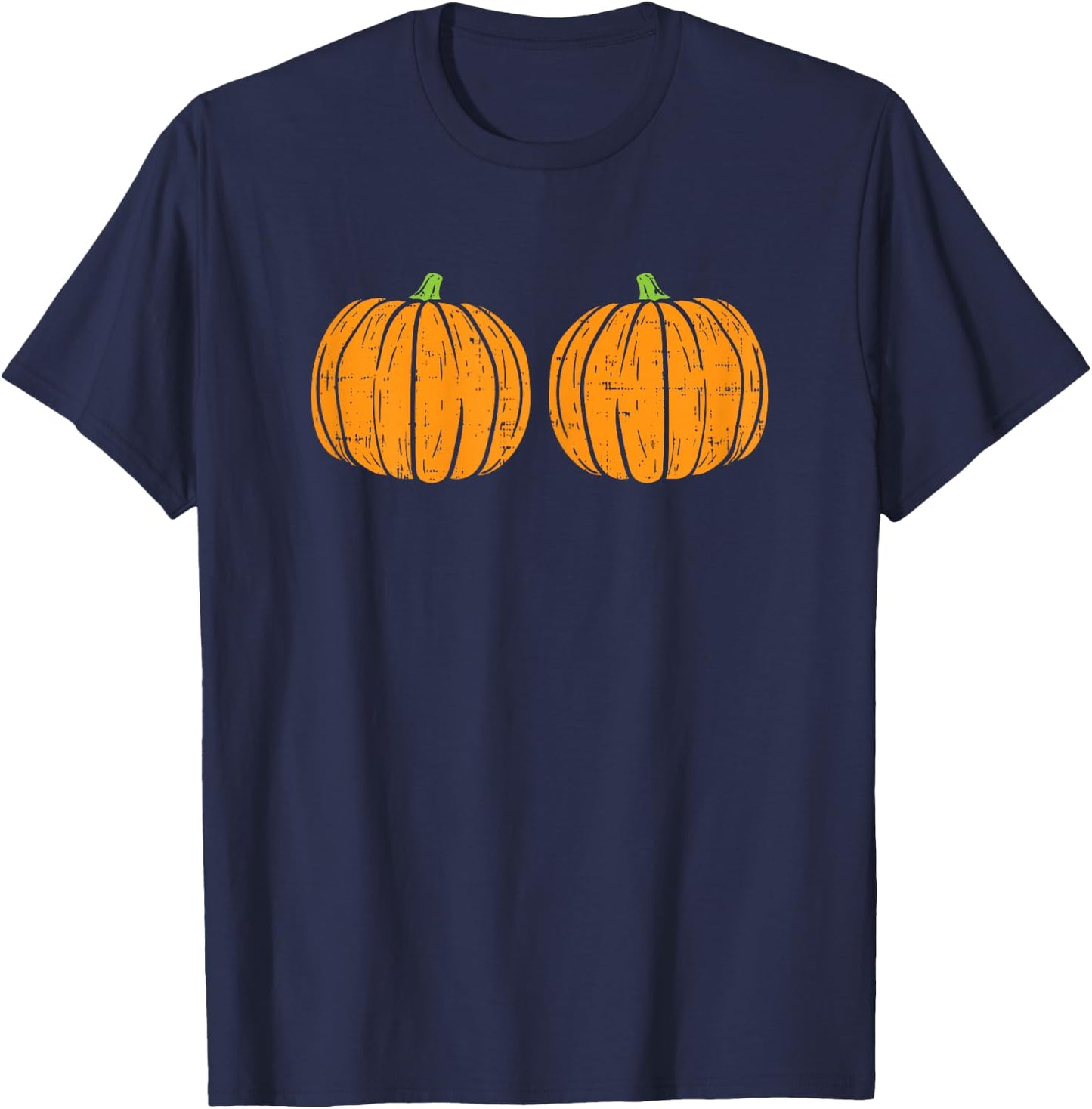 Sexy Naughty Halloween Shirt Pumpkin Bra Boobs T-Shirt - T-Shirt | Navy