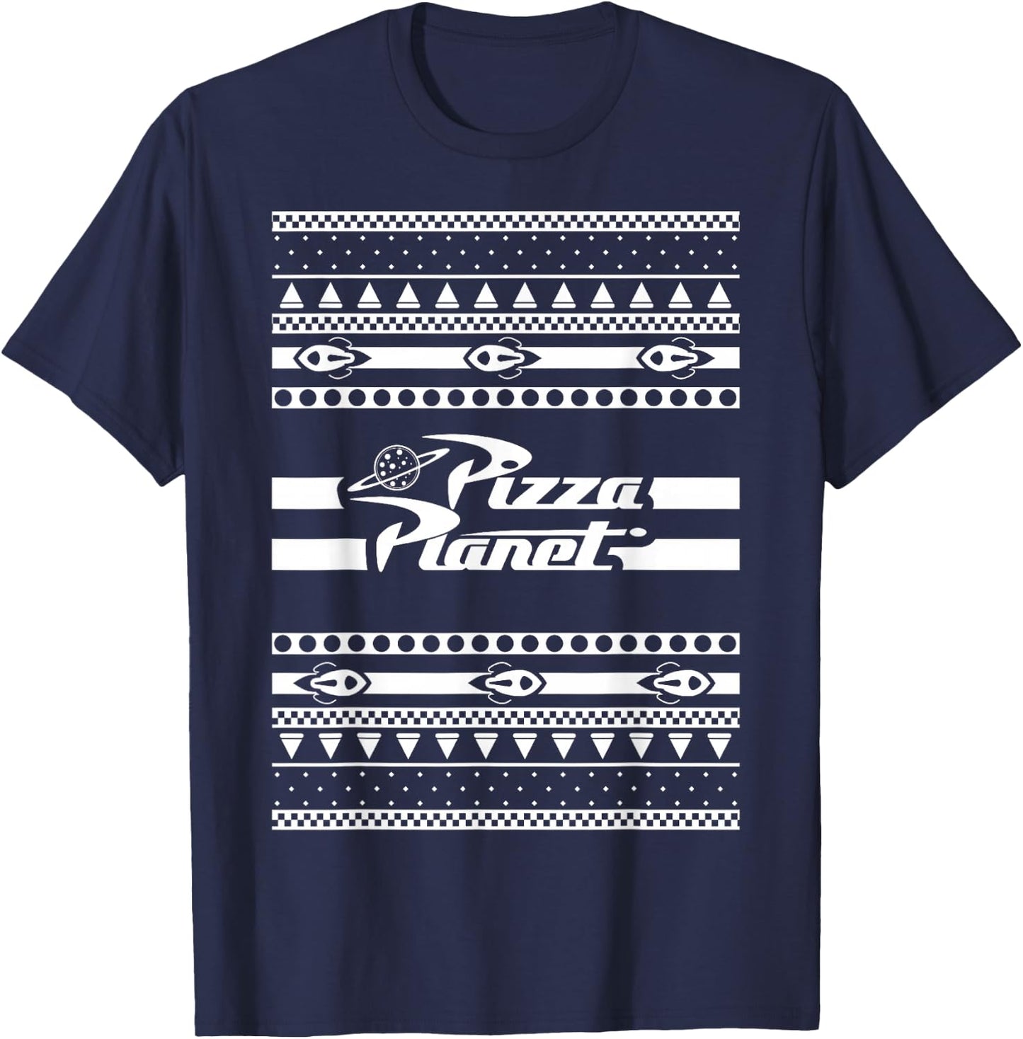 Disney Pixar Toy Story Pizza Planet Ugly Christmas T-Shirt - T-Shirt | Navy