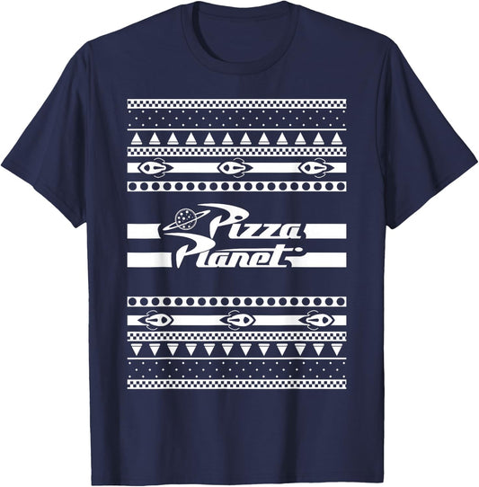 Disney Pixar Toy Story Pizza Planet Ugly Christmas T-Shirt - T-Shirt | Navy