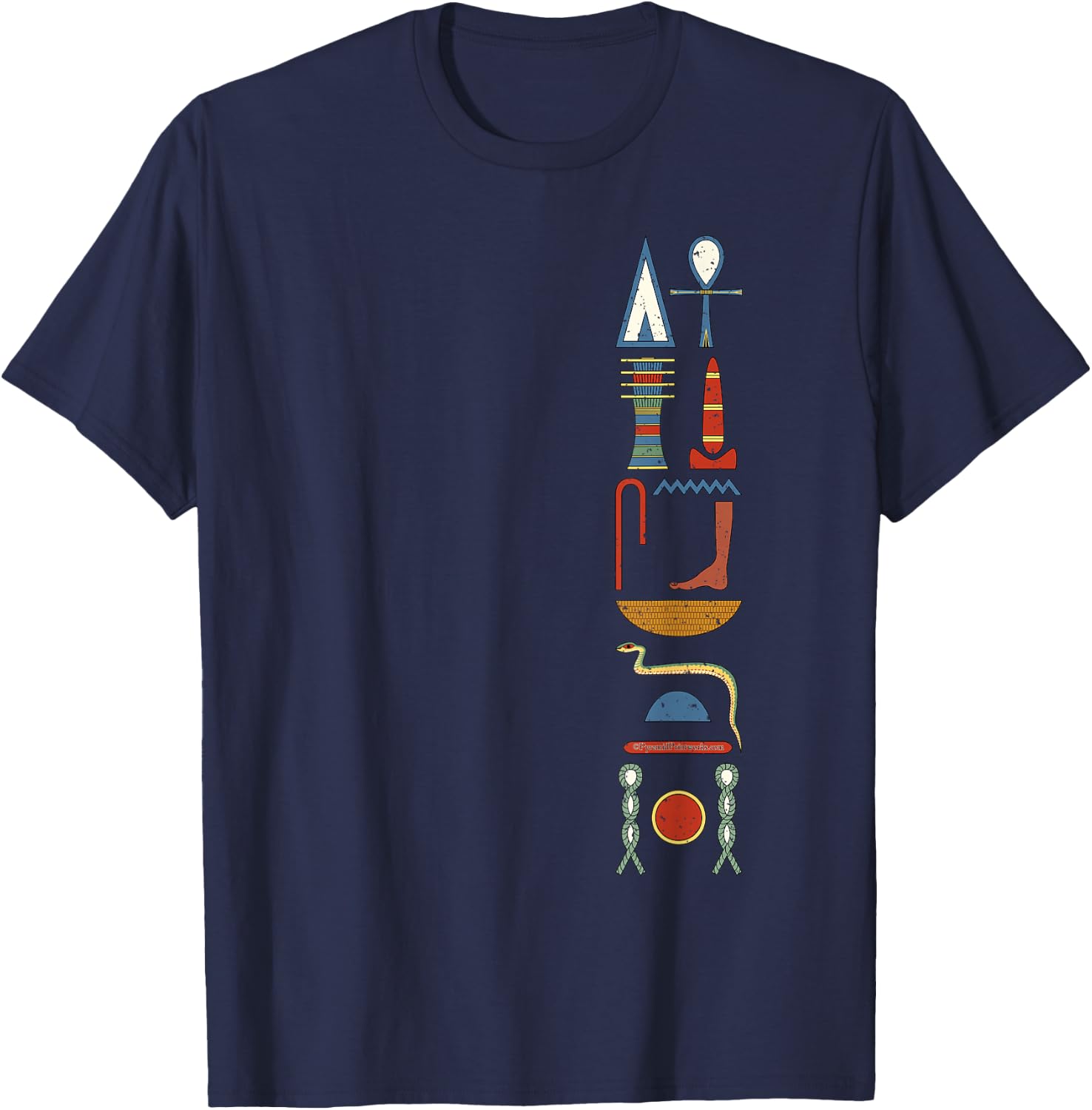 Life Prosperity Health Forever Ancient Egyptian Hieroglyphic T-Shirt - T-Shirt | Navy