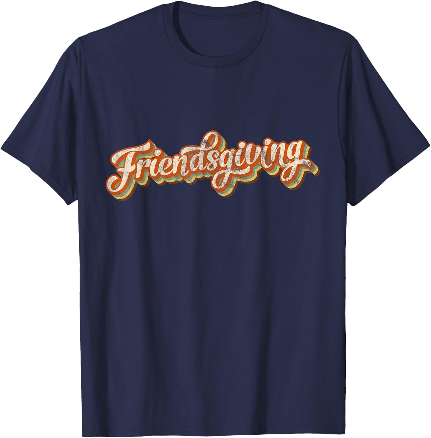 Vintage Friendsgiving Thanksgiving Costume Turkey Day Gifts T-Shirt - T-Shirt | Navy