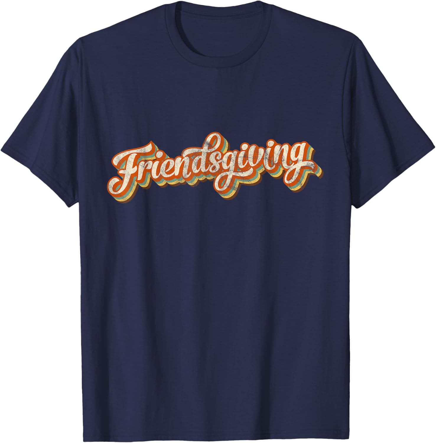 Vintage Friendsgiving Thanksgiving Costume Turkey Day Gifts T-Shirt - T-Shirt | Navy