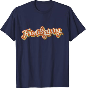 Vintage Friendsgiving Thanksgiving Costume Turkey Day Gifts T-Shirt - T-Shirt | Navy