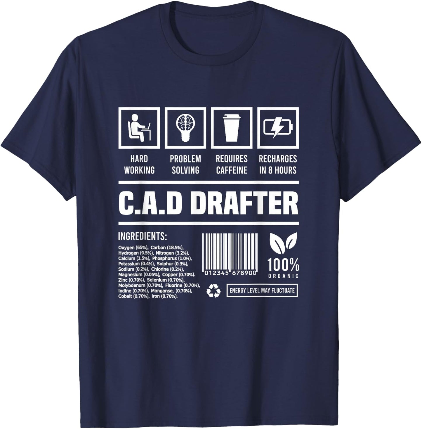 CAD Drafter Gift Funny T-Shirt - T-Shirt | Navy