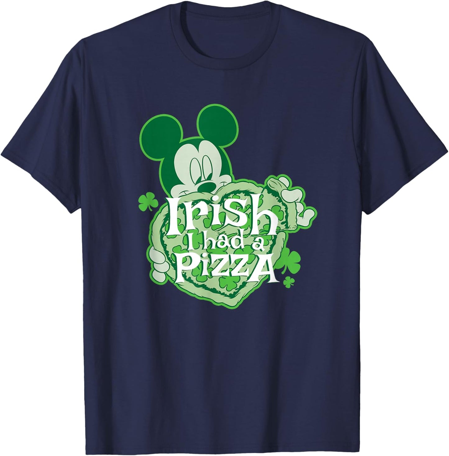 Disney Mickey Mouse Irish I Had a Pizza St. Patrick's Day T-Shirt - T-Shirt | Navy