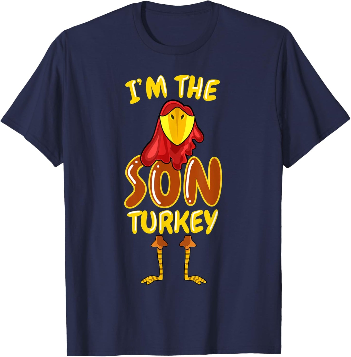 Son Turkey Matching Family PJs Outfit Funny Thanksgiving T-Shirt - T-Shirt | Navy