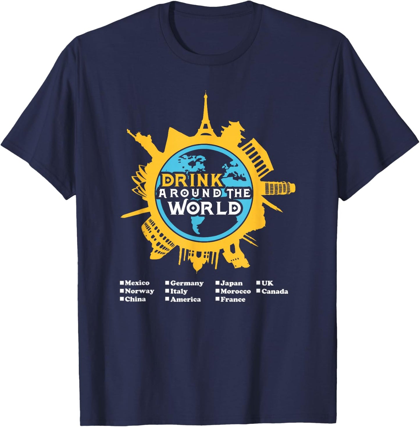 Drink Around the World T-Shirt - T-Shirt | Navy