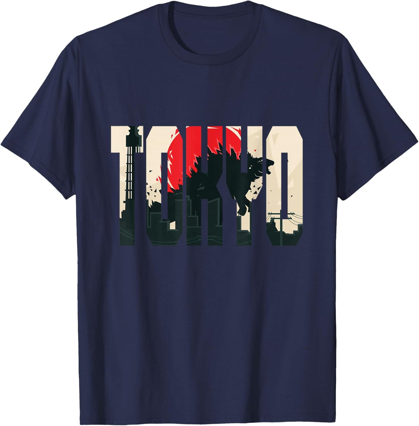 Tokyo Japan Monster Attack T-Shirt - T-Shirt | Navy