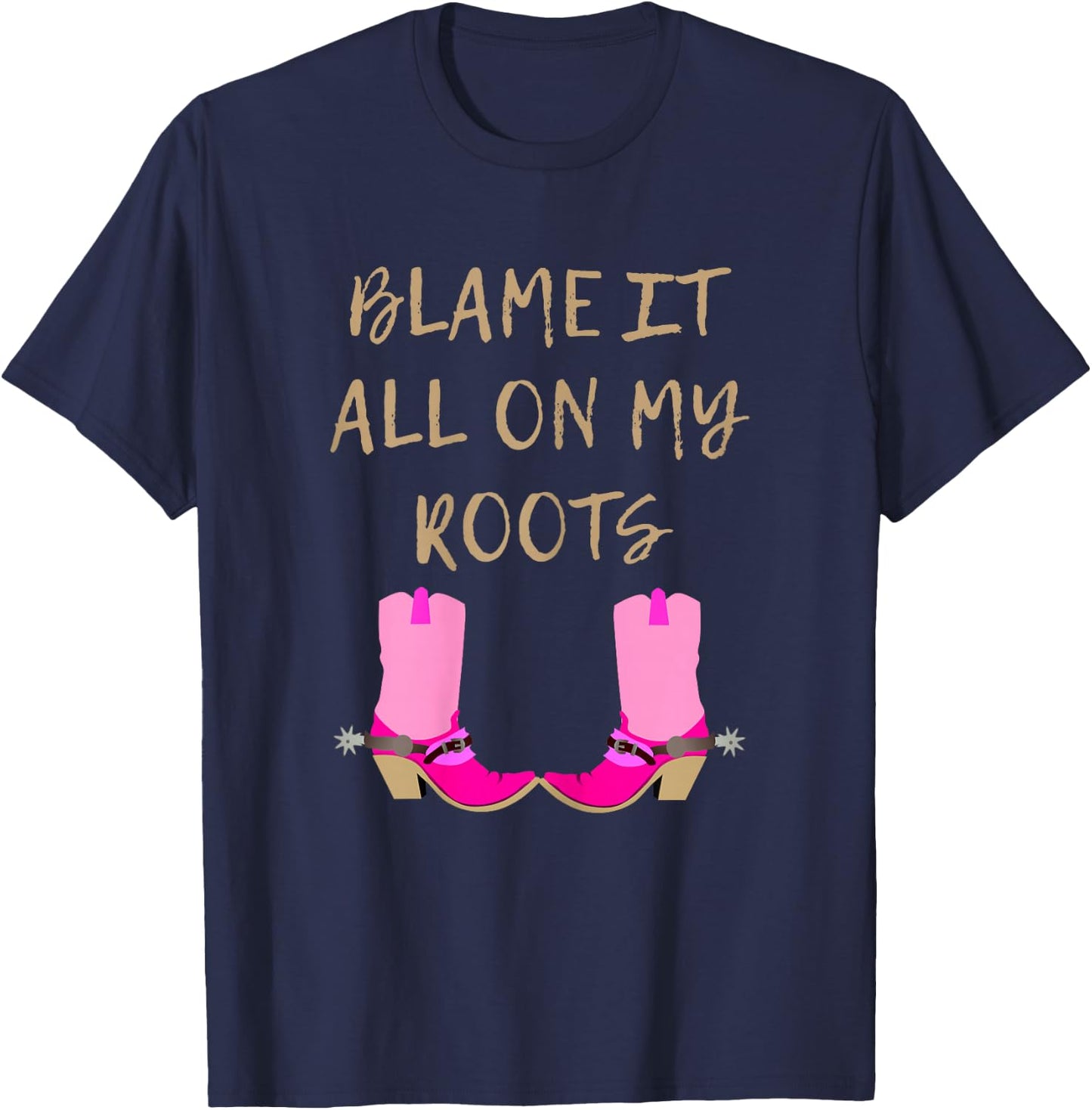 Blame It All On My Roots | Girls Kids - Country T-Shirt - T-Shirt | Navy