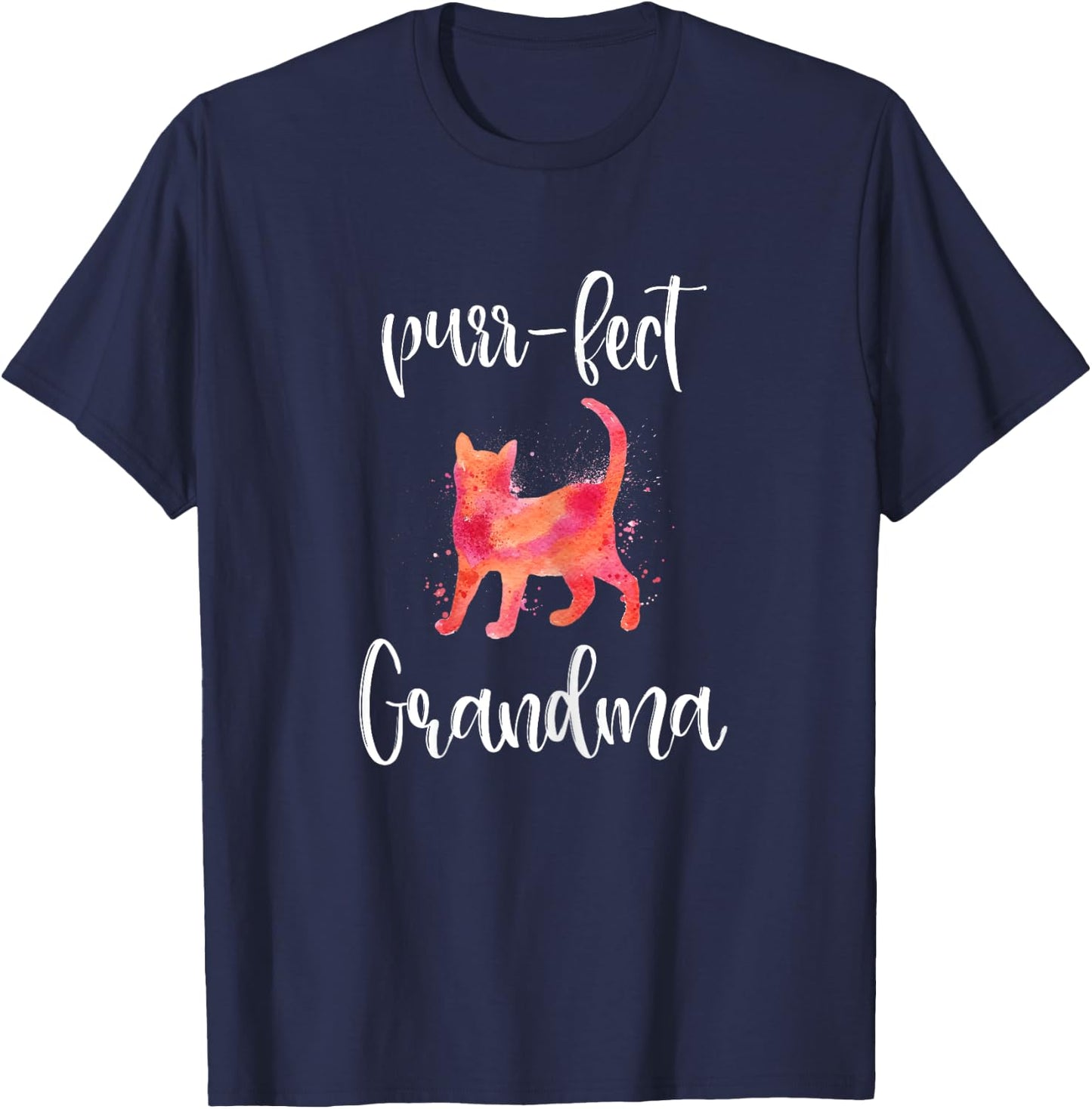Purr-fect Grandma Shirt Cute Cat Lover Matching Family T-Shirt - T-Shirt | Navy