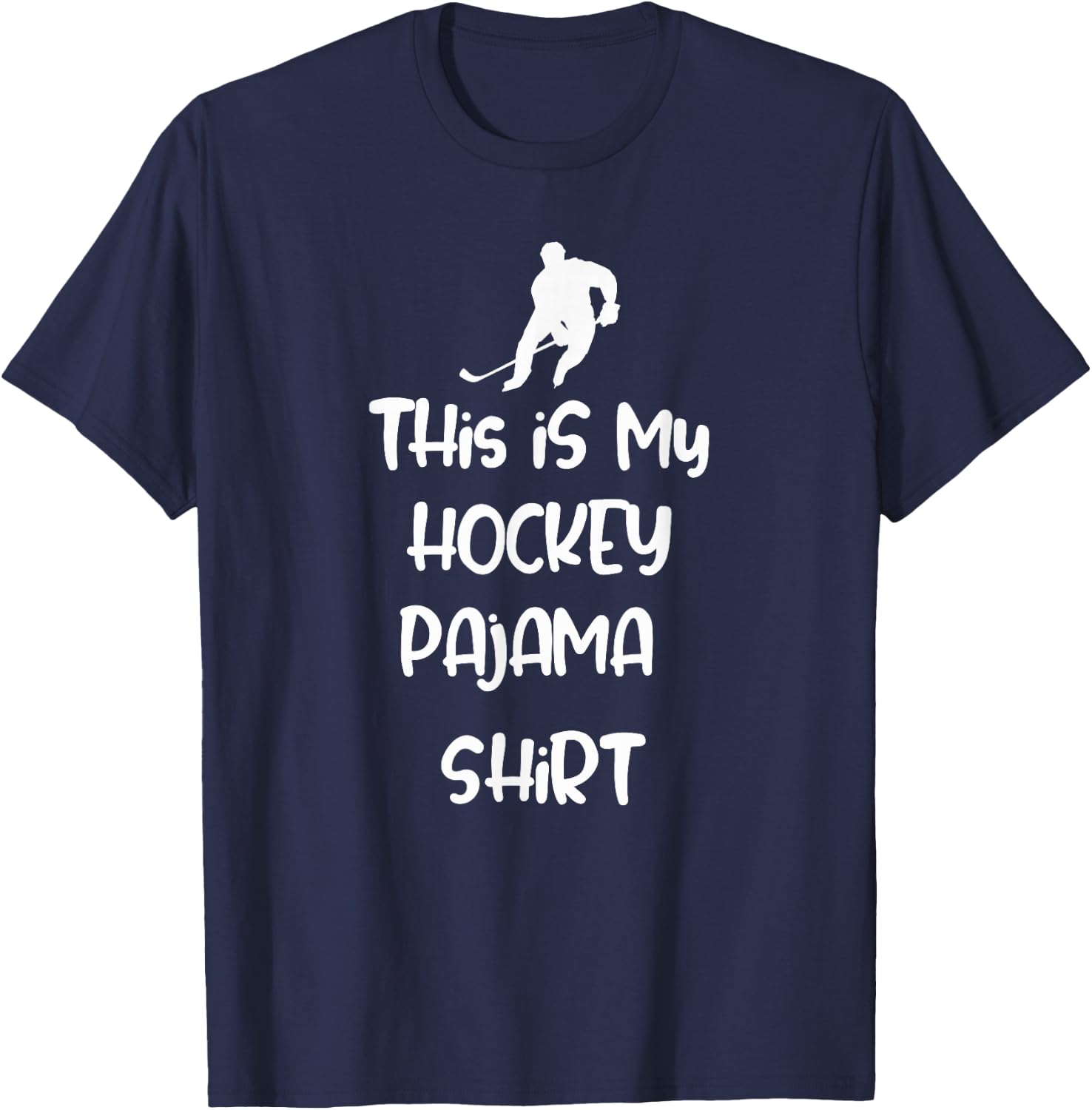 This is My Hockey Pajama Shirt Teen Adult Novelty T-Shirt - T-Shirt | Navy