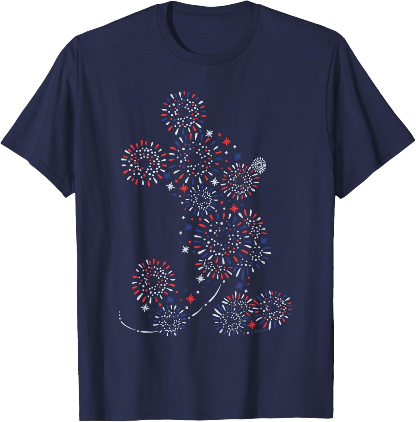 Disney Mickey Mouse 4th of July Fireworks Silhouette USA 250 T-Shirt - T-Shirt | Navy