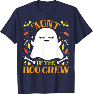 Aunt Boo Crew Ghost Matching Family Set Auntie Halloween T-Shirt - T-Shirt | Navy