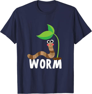 Kids Worm Shirt For Boys Or Girls | Cute Worm Gift T-Shirt - T-Shirt | Navy