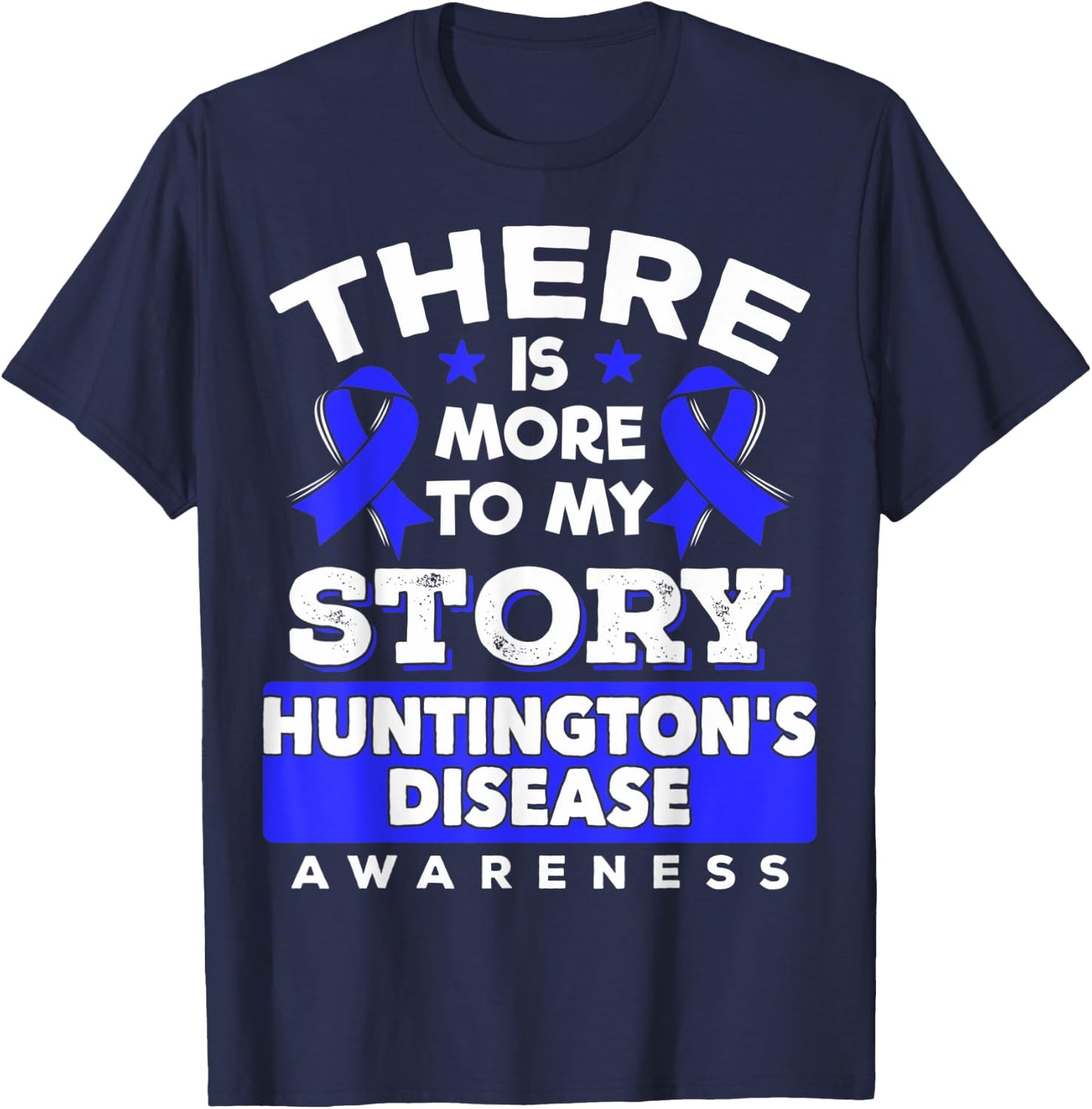 Blue Ribbon - Huntington's Disease Awareness T-Shirt - T-Shirt | Navy