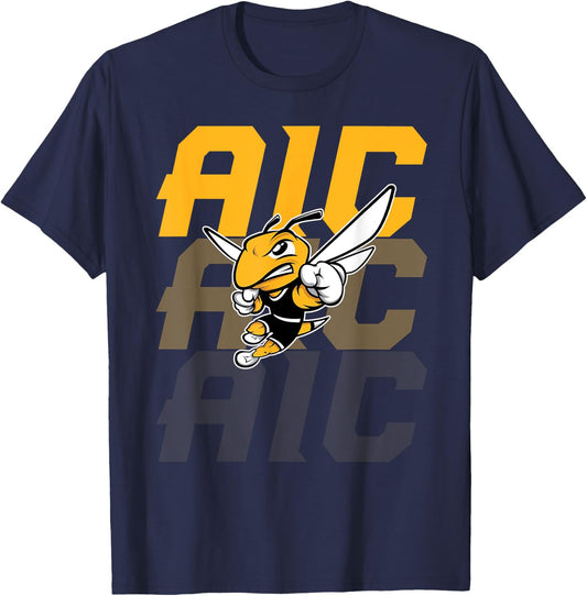 American International College AIC Retro Vintage Sports T-Shirt - T-Shirt | Navy