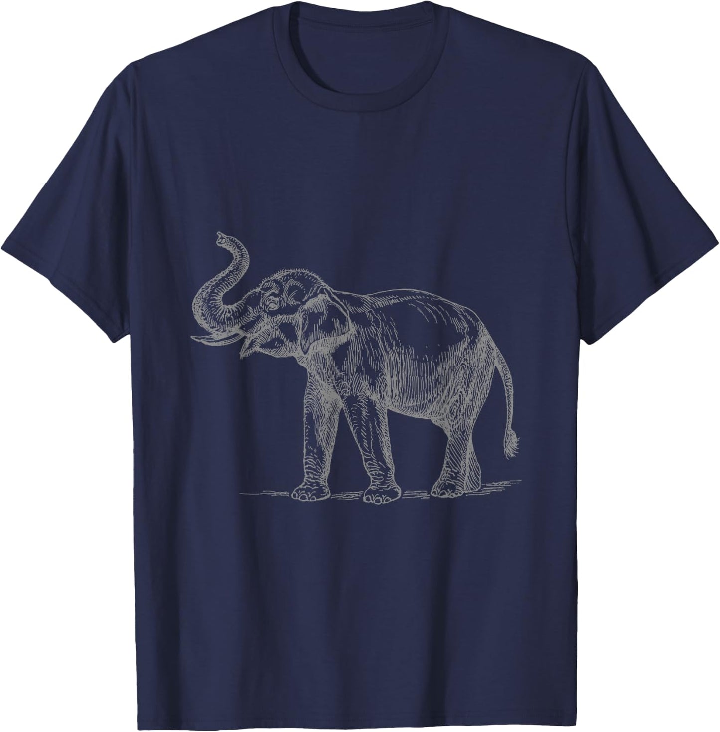 Elephant with Raised Trunk T-Shirt - T-Shirt | Navy