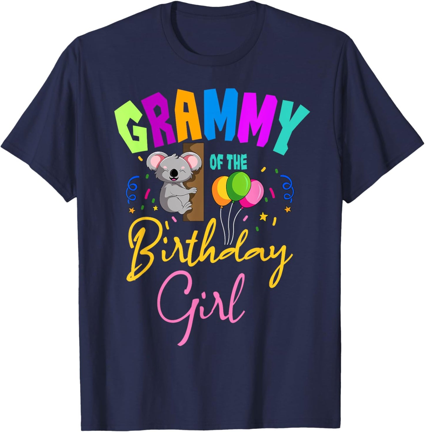 Grammy Of The Birthday Girl Koala Family Bday Party Grammy T-Shirt - T-Shirt | Navy
