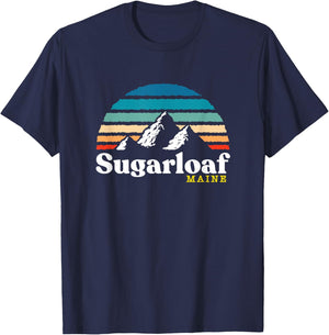 Sugarloaf, Maine - USA Ski Resort 1980s Retro T-Shirt - T-Shirt | Navy